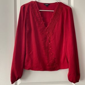 Express Button up Red Blouse Size: Small